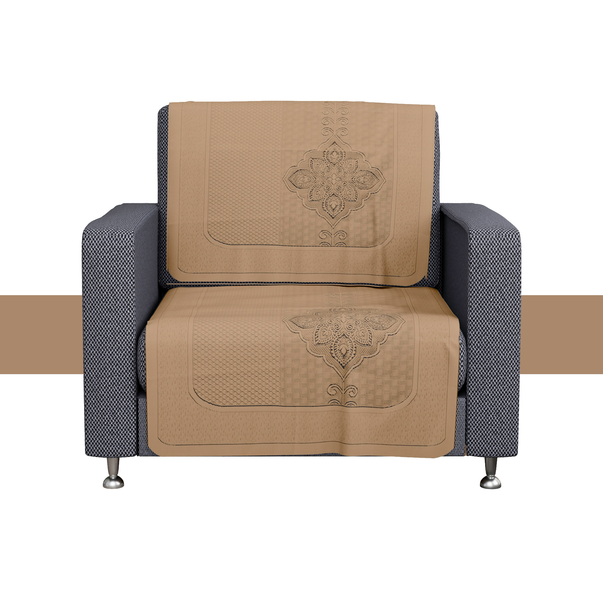 Kuber Industries Sofa Cover  Net  Sofa Slip Cover Set  Couch Sofa Cover Set  Sofa Cover for Home  Sofa Slipcover Set  Sofa Cover for Living Room  Plain Maple Flower Print  Golden