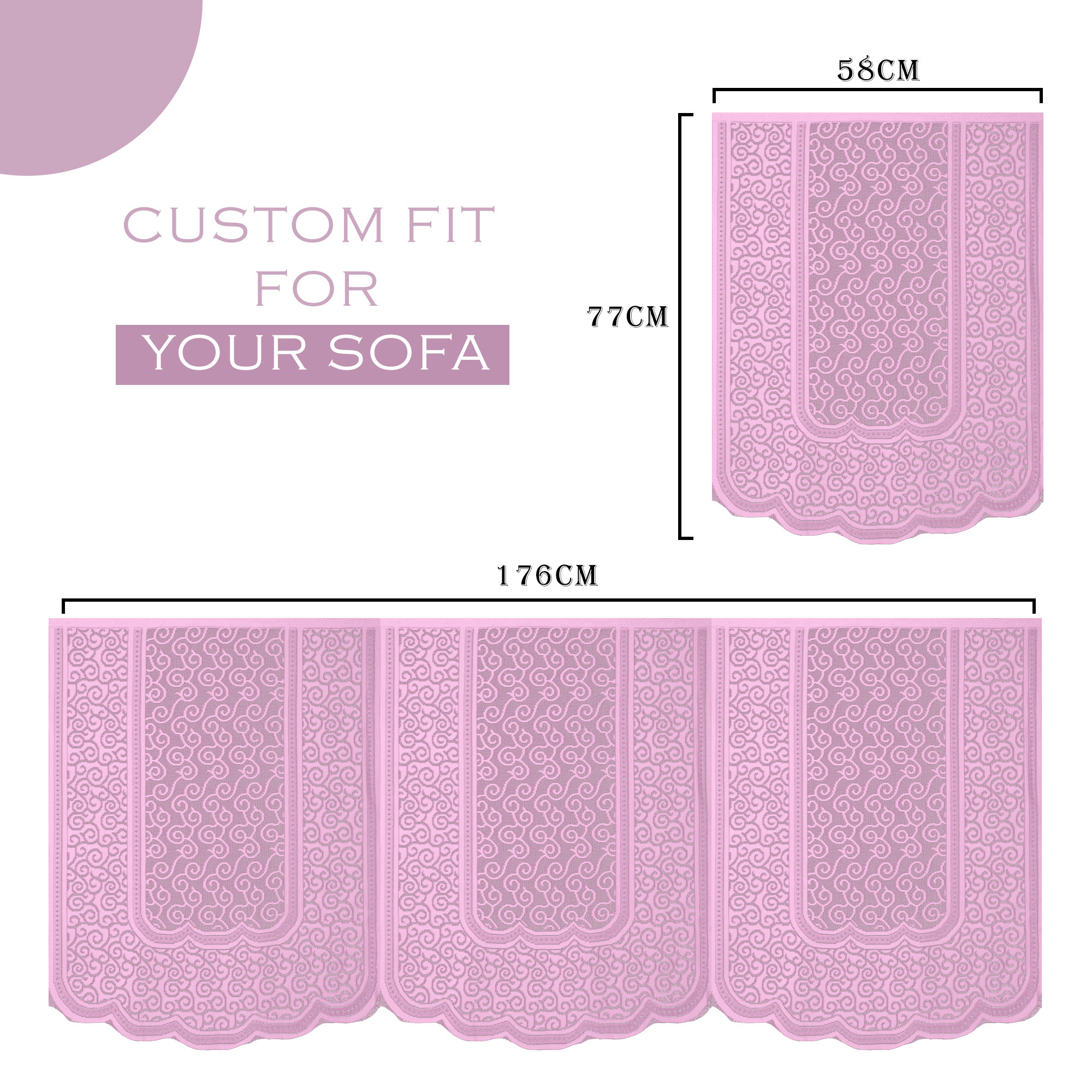 Kuber Industries Sofa Cover  Net 21 Seater Sofa Slip Cover Set  Couch Sofa Cover Set  Sofa Cover for Home  Sofa Slipcover Set  Sofa Cover for Living Room  Zig Zag Printed  Pink