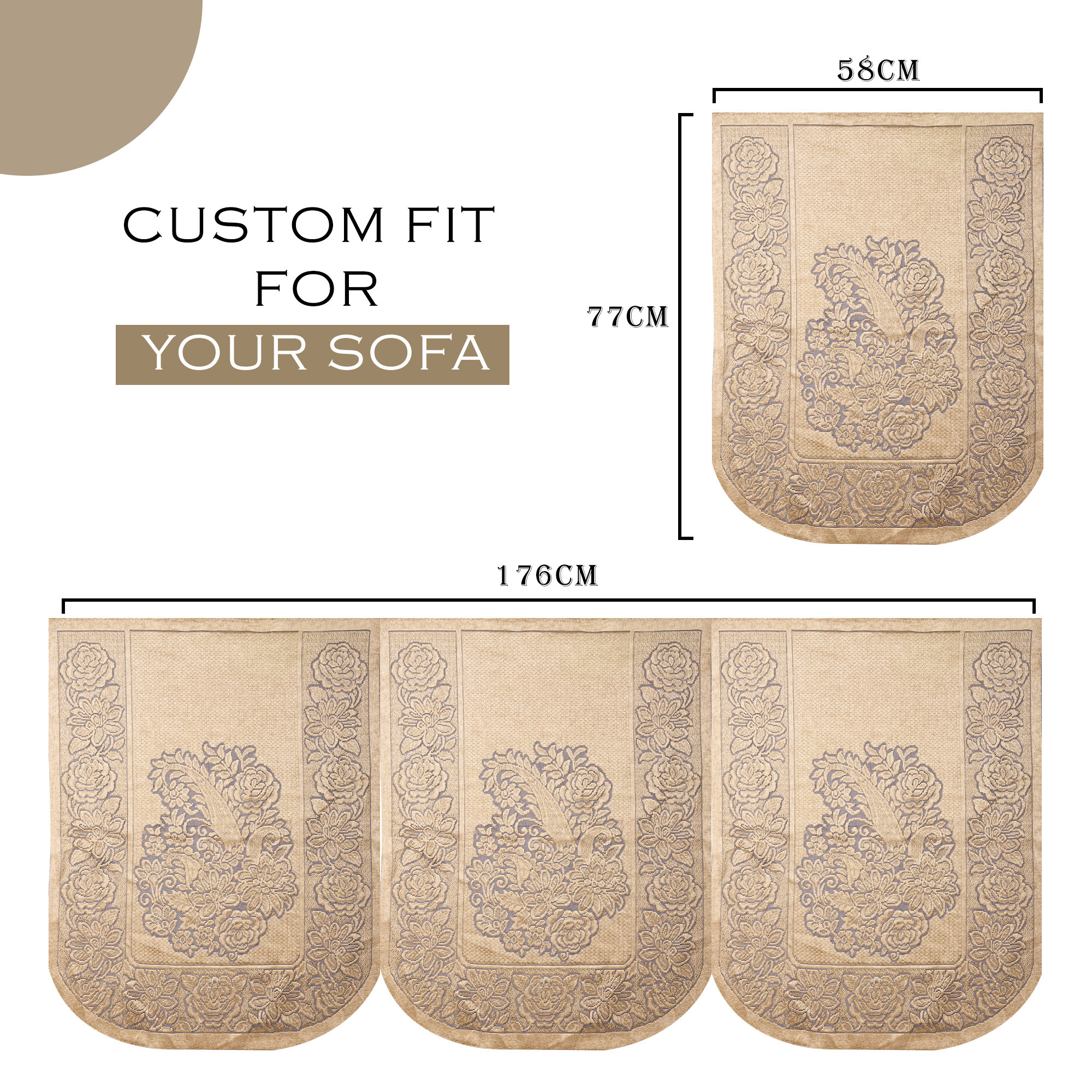 Kuber Industries Sofa Cover  Net Single Seater Sofa Slip Cover Set  Couch Sofa Cover Set  Sofa Cover for Home  Sofa Slipcover Set  Sofa Cover for Living Room  Sun-Shine Print  Golden