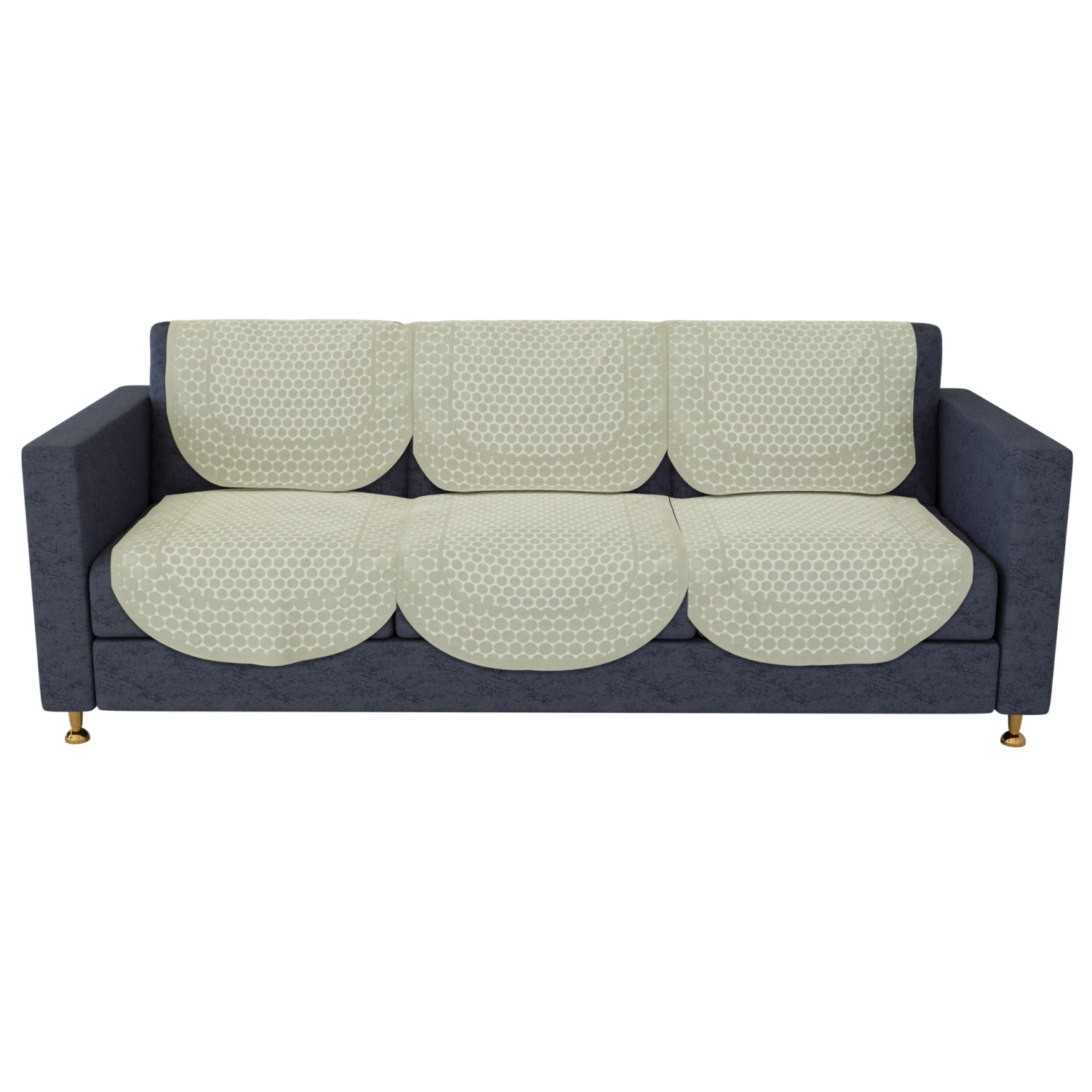 Kuber Industries Sofa Cover  Net Sofa Slipcover Set  Sofa Cover for Living Room  Sofa Cover for Hall  5-Seater Sofa Cover for Home Decor  Dot Sofa Cover Set  Cream