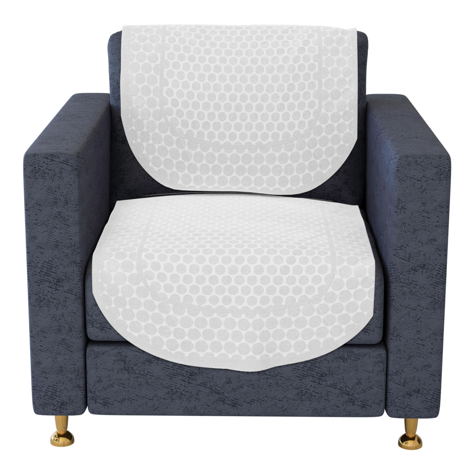 Kuber Industries Sofa Cover  Net Sofa Slipcover Set  Sofa Cover for Living Room  Sofa Cover for Hall  5-Seater Sofa Cover for Home Decor  Dot Sofa Cover Set  White