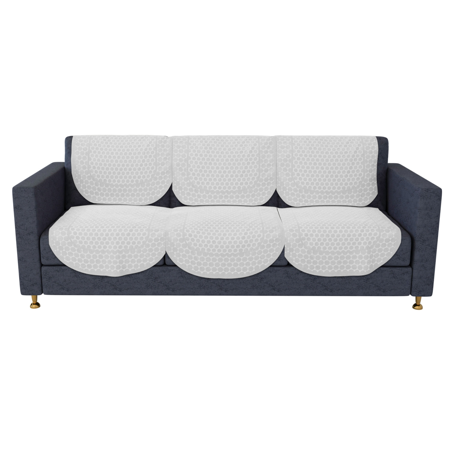 Kuber Industries Sofa Cover  Net Sofa Slipcover Set  Sofa Cover for Living Room  Sofa Cover for Hall  5-Seater Sofa Cover for Home Decor  Dot Sofa Cover Set  White