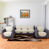Sofa Cover | Net Sofa Slipcover Set | Sofa Cover for Living Room | Sofa Cover for Hall | 5-Seater Sofa Cover for Home Decor | Dot Sofa Cover Set | Cream