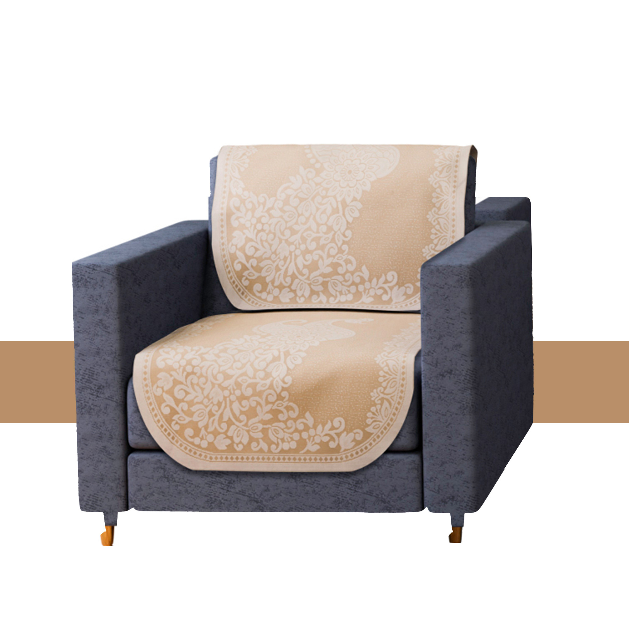 Kuber Industries Sofa Cover  Net Sofa Slipcover Set  Sofa Cover for Living Room  Sofa Slip Cover for Hall  5-Seater Sofa Cover for Home Decor  Sofa Cover Set  Peacock-Design  10 Piece  Maroon