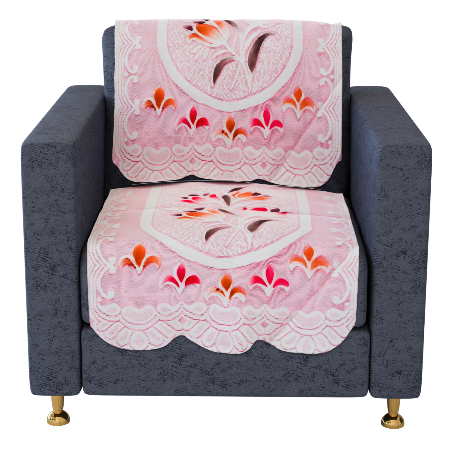 Kuber Industries Sofa Cover  Net Sofa Slipcover Set  Sofa Cover for Living Room  Sofa Slip Cover for Hall  5-Seater Sofa Cover for Home Decor  Printed Sofa Cover Set  Pink