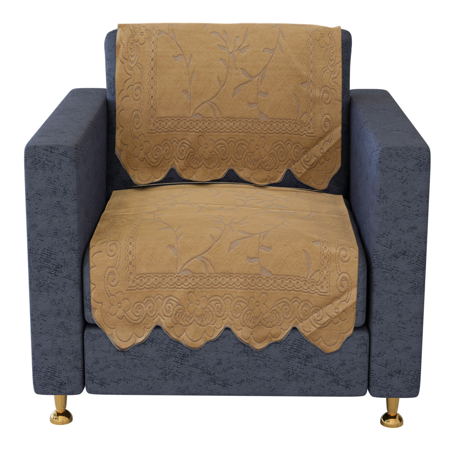 Kuber Industries Sofa Cover  Net Sofa Slipcover Set  Sofa Cover for Living Room  Sofa Slip Cover for Hall  5-Seater Sofa Cover for Home Decor  Self Ginger Sofa Cover Set  Golden