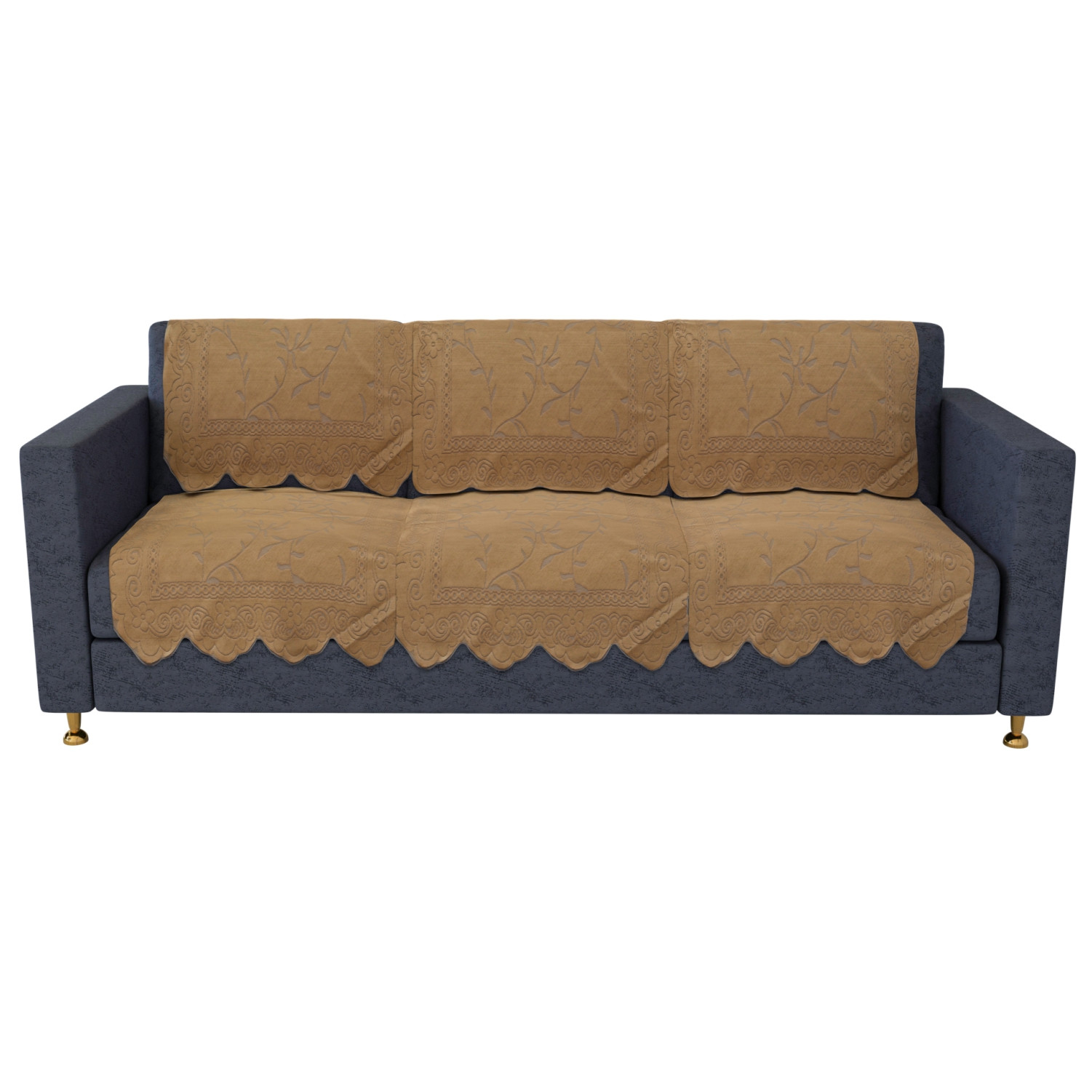 Kuber Industries Sofa Cover  Net Sofa Slipcover Set  Sofa Cover for Living Room  Sofa Slip Cover for Hall  5-Seater Sofa Cover for Home Decor  Self Ginger Sofa Cover Set  Golden