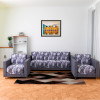 Sofa Cover | Net Sofa Slipcover Set | Sofa Cover for Living Room | Sofa Slip Cover for Hall | 5-Seater Sofa Cover for Home Decor | Shaded Venus Sofa Cover Set | Gray