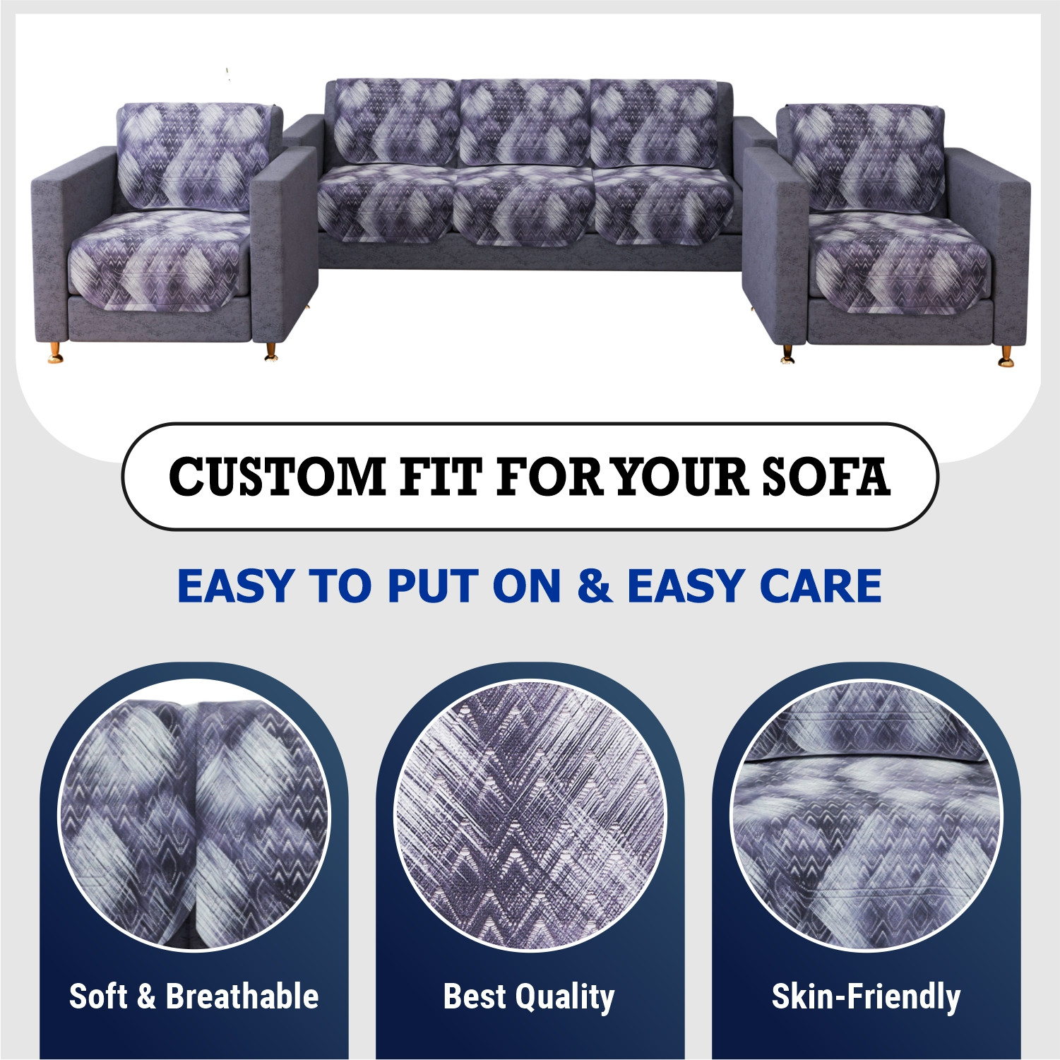 Kuber Industries Sofa Cover  Net Sofa Slipcover Set  Sofa Cover for Living Room  Sofa Slip Cover for Hall  5-Seater Sofa Cover for Home Decor  Shaded Venus Sofa Cover Set  Gray