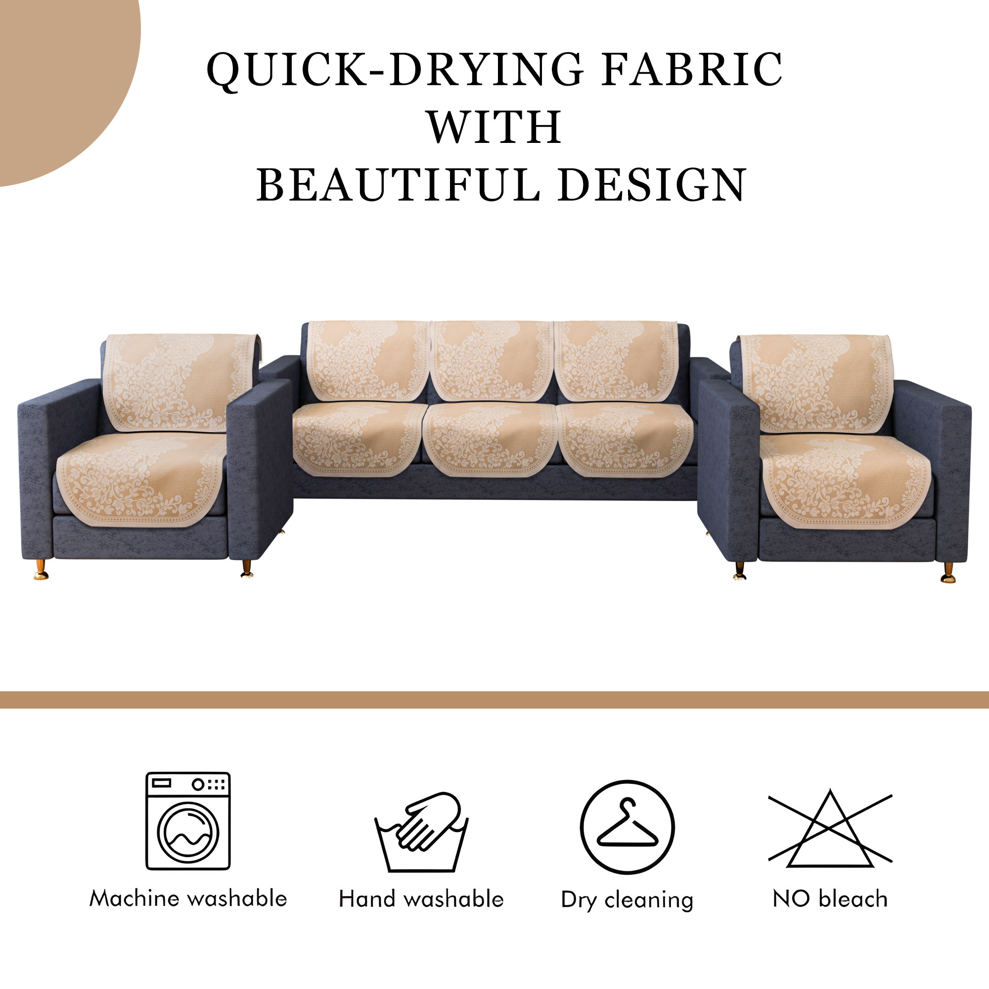 Kuber Industries Sofa Cover  Net Sofa Slipcover Set  Sofa Cover for Living Room  Sofa Slip Cover for Hall  5-Seater Sofa Cover for Home Decor  Sofa Cover Set  Peacock-Design  10 Piece  Maroon