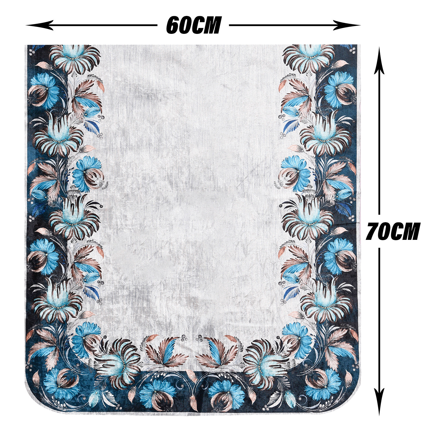 Kuber Industries Sofa Cover | Single Seater Sofa Slip Cover Set | Blue Digital Flower Sofa Cover | Velvet Couch Cover | Sofa Slipcover Set | Sofa Cover for Living Room | Gray
