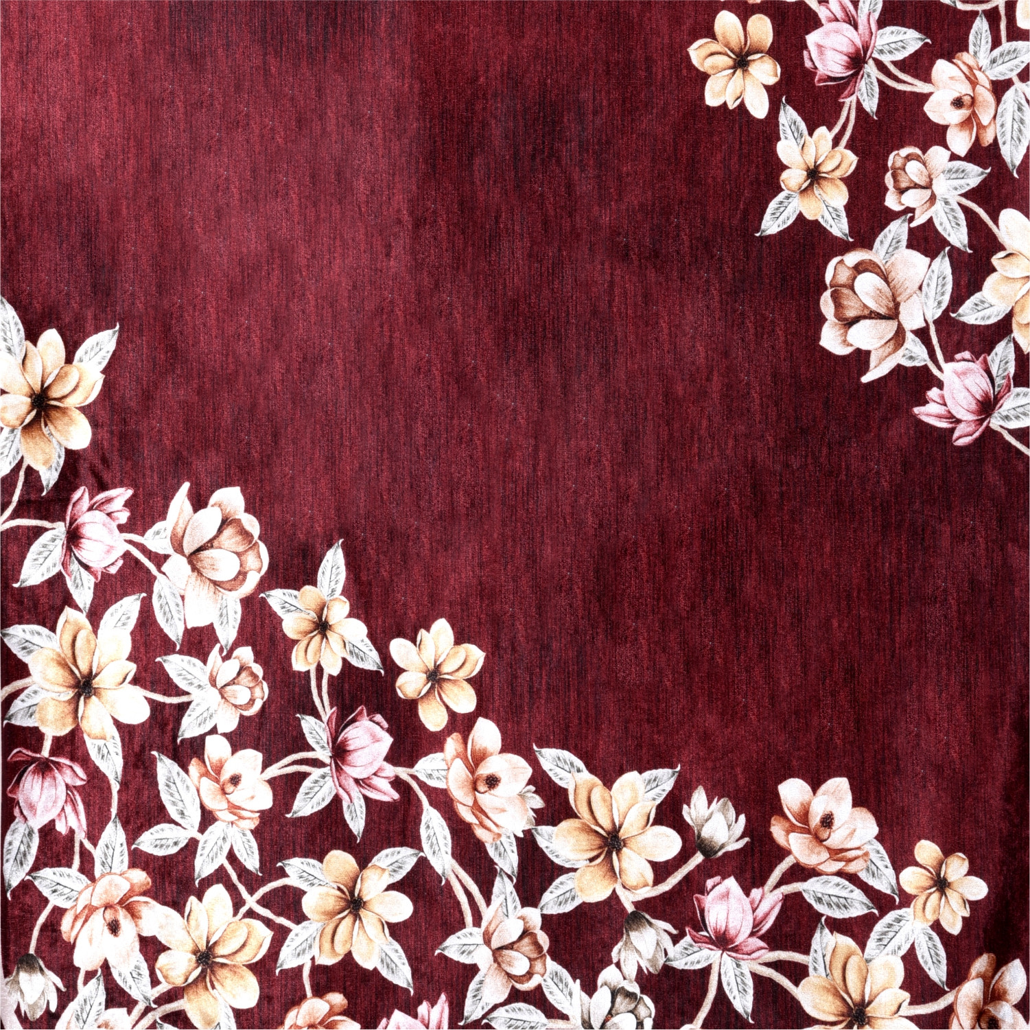 Kuber Industries Sofa Cover | Single Seater Sofa Slip Cover Set | Side Flower Sofa Cover | Velvet Couch Cover | Sofa Slipcover Set | Sofa Cover for Living Room | Maroon
