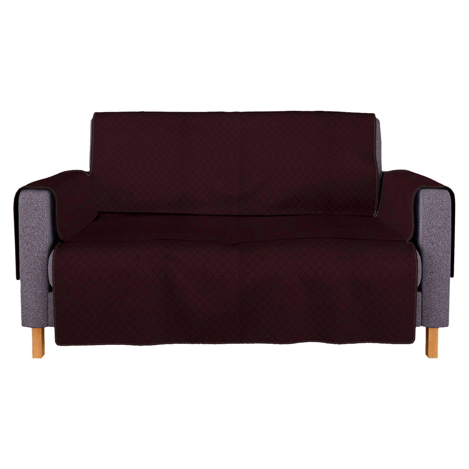 Kuber Industries Sofa Cover | Velvet Sofa Cover | 2-Seater Sofa Cover for Home Décor | 450 GSM Sofa Cover Set for Living Room | Sofa Slipcover | Couch Cover | Brown