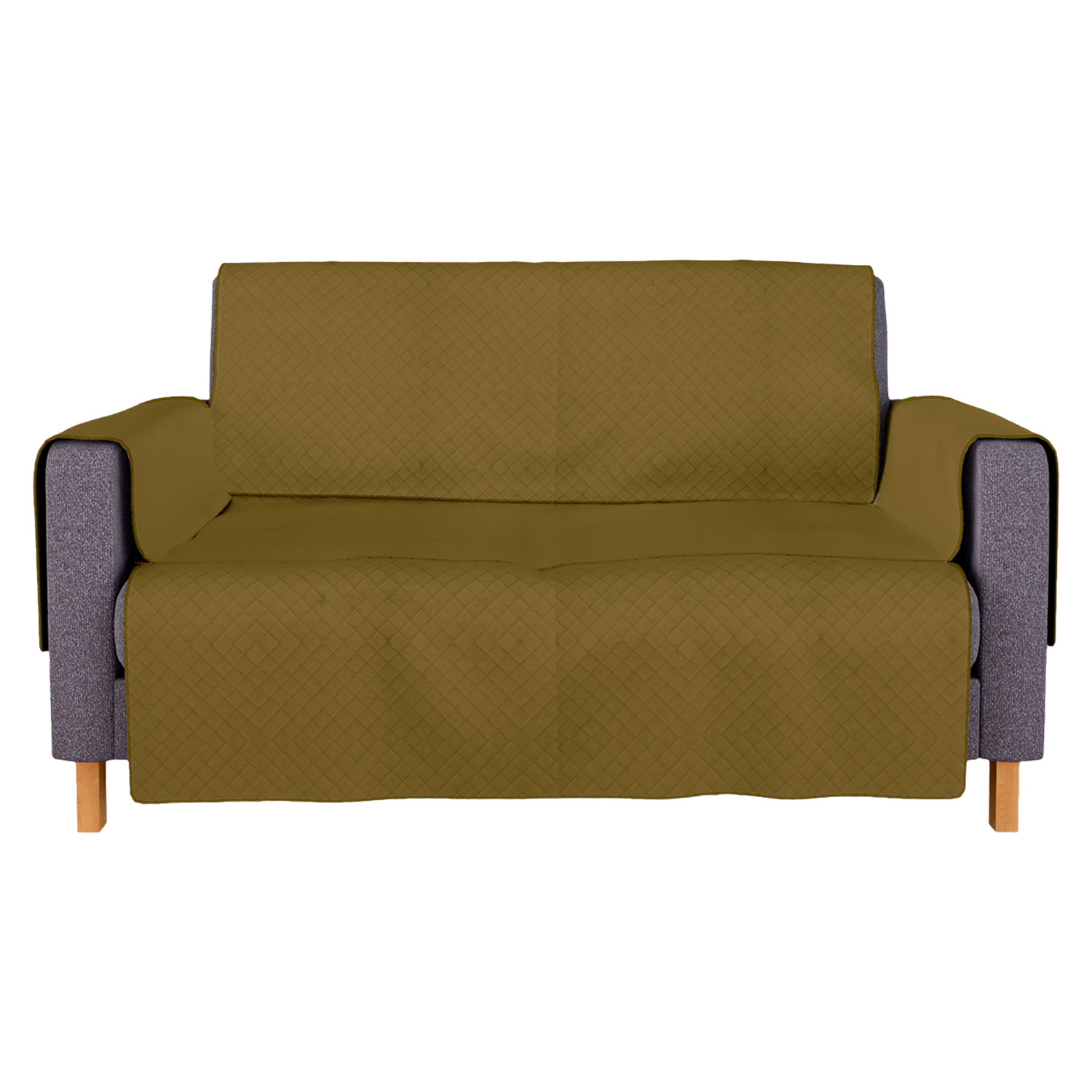 Kuber Industries Sofa Cover | Velvet Sofa Cover | 2-Seater Sofa Cover for Home Décor | 450 GSM Sofa Cover Set for Living Room | Sofa Slipcover | Couch Cover | Gold