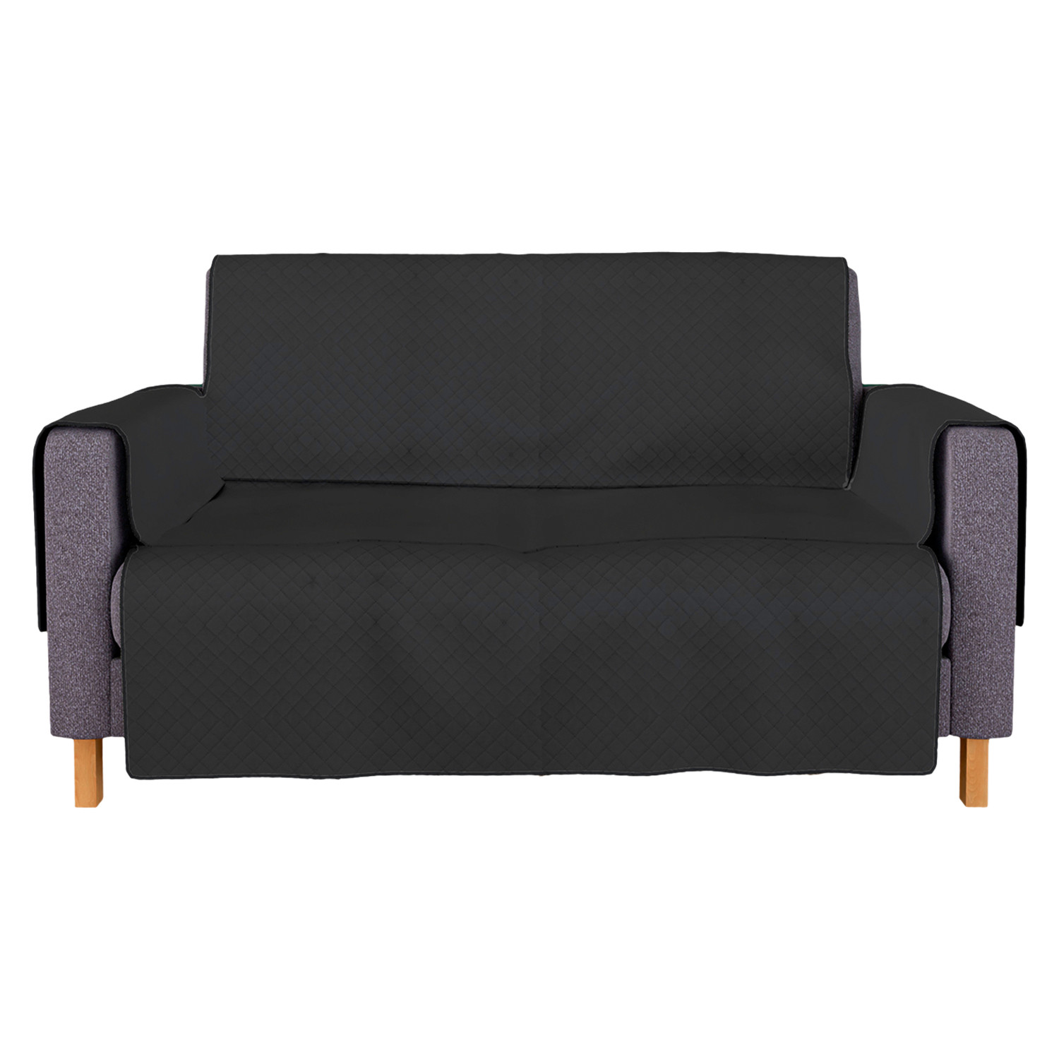 Kuber Industries Sofa Cover | Velvet Sofa Cover | 2-Seater Sofa Cover for Home Décor | 450 GSM Sofa Cover Set for Living Room | Sofa Slipcover | Couch Cover | Gray
