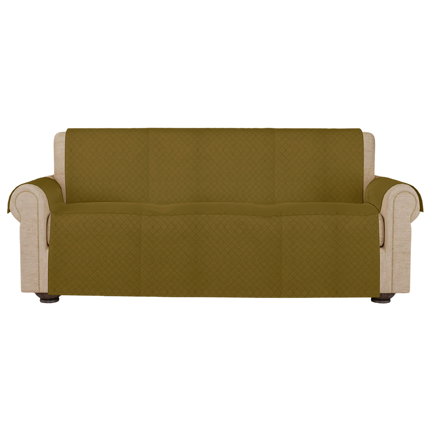 Kuber Industries Sofa Cover | Velvet Sofa Cover | 3-Seater Sofa Cover for Home Décor | 450 GSM Sofa Cover Set for Living Room | Sofa Slipcover | Couch Cover | Gold