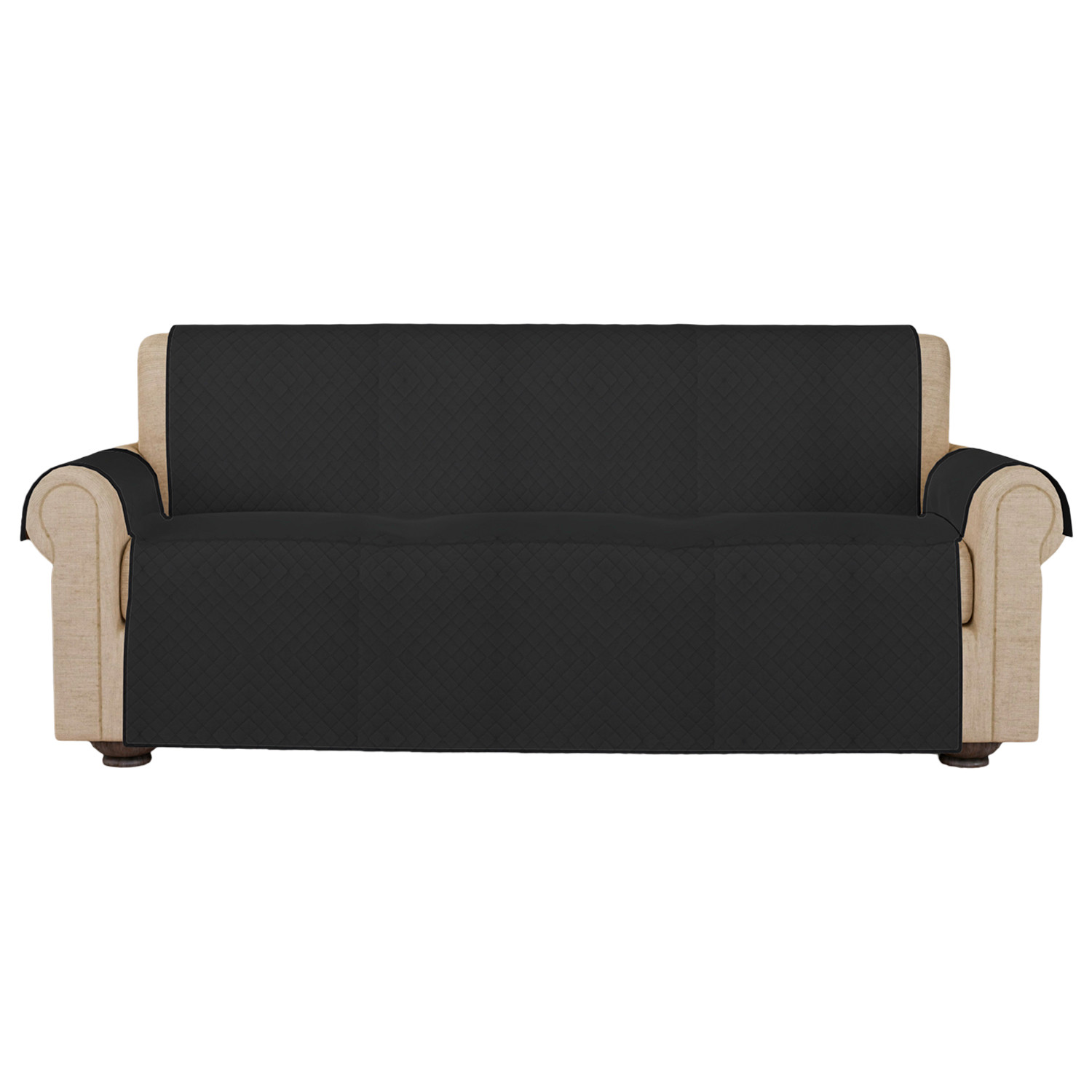 Kuber Industries Sofa Cover | Velvet Sofa Cover | 3-Seater Sofa Cover for Home Décor | 450 GSM Sofa Cover Set for Living Room | Sofa Slipcover | Couch Cover | Gray