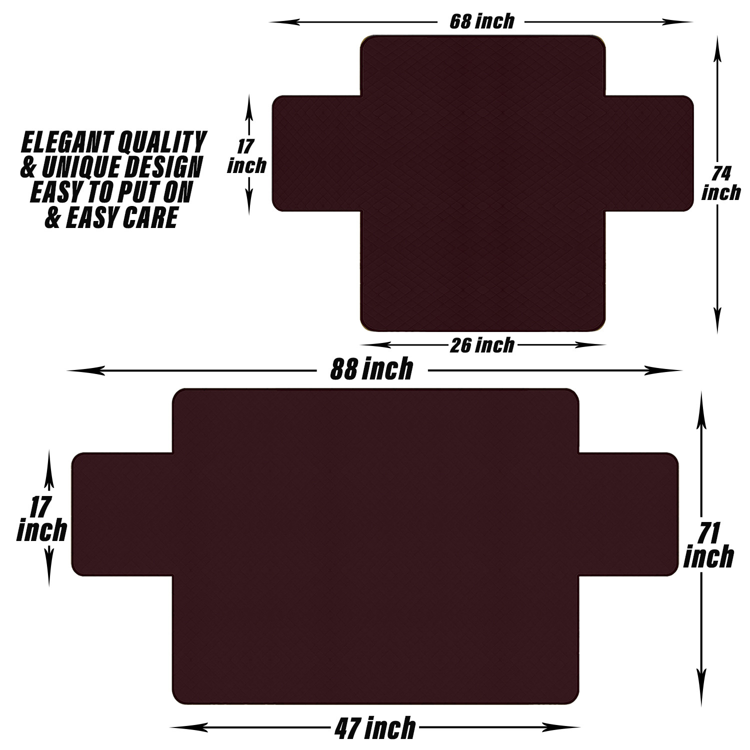 Kuber Industries Sofa Cover | Velvet Sofa Cover | 3+1+1 Seater Sofa Cover for Home Décor | 450 GSM Sofa Cover Set for Living Room | Sofa Slipcover | Couch Cover | Brown