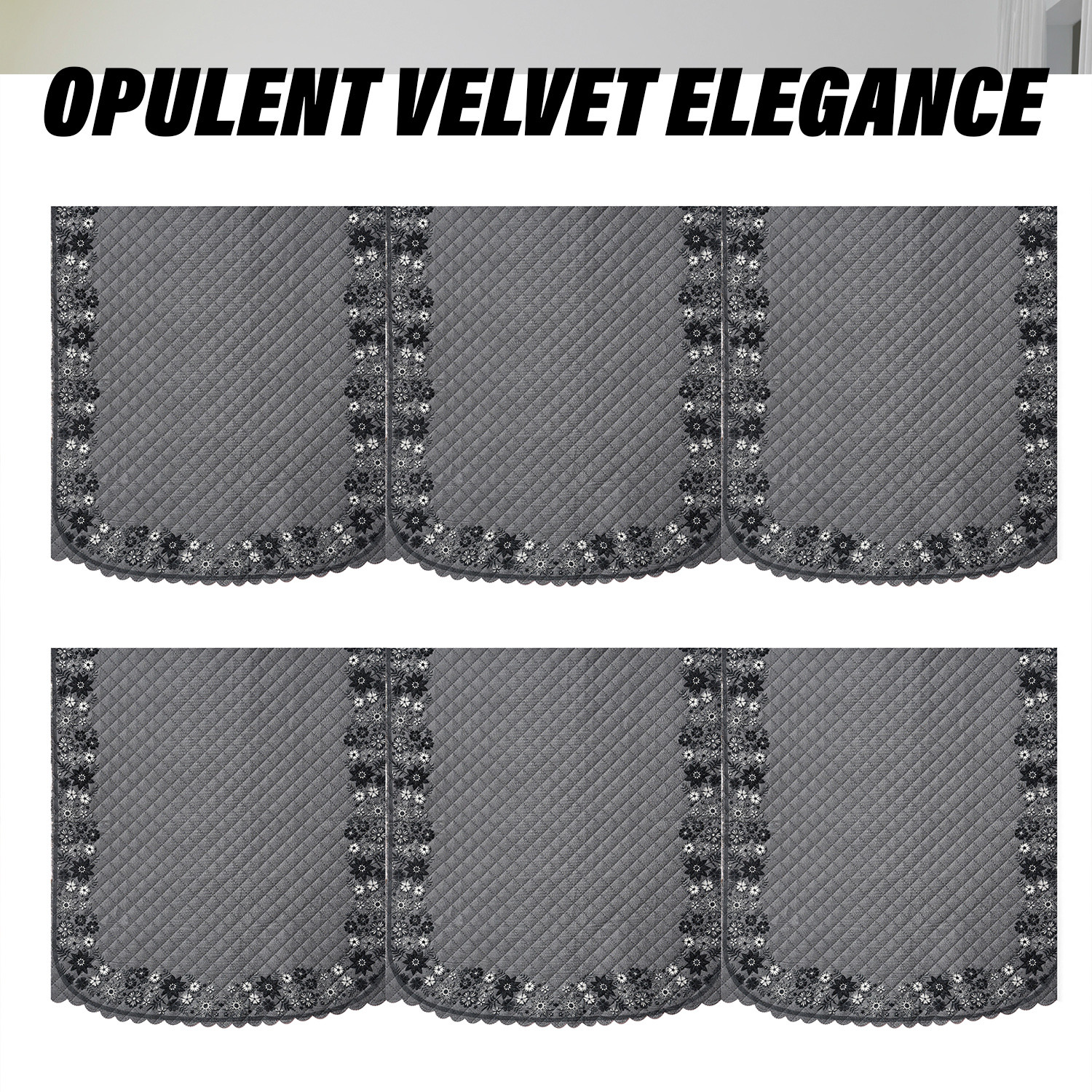 Kuber Industries Sofa Cover | Velvet Sofa Cover Set | Digital Painting Quilted Sofa Set | SUEDE Ultra Sonic Couch Cover | Sofa Cover for Living Room | Sofa Cover for Hall | Gray