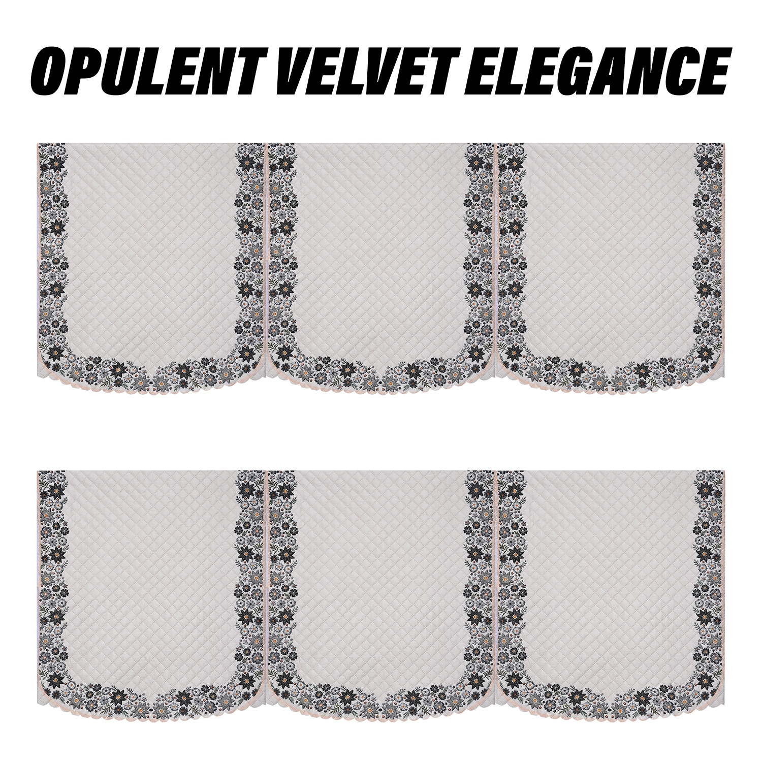 Kuber Industries Sofa Cover  Velvet Sofa Cover Set  Digital Painting Quilted Sofa Set  SUEDE Ultra Sonic Couch Cover  Sofa Cover for Living Room  Sofa Cover for Hall  Cream