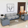 Sofa Cover Set | 5-Seater Couch Cover | Cotton Sofa Slip Cover Set | Sofa Slipcover Set | Sofa Cover for Living Room | S-22 Flower Sofa Cover Set| Grey