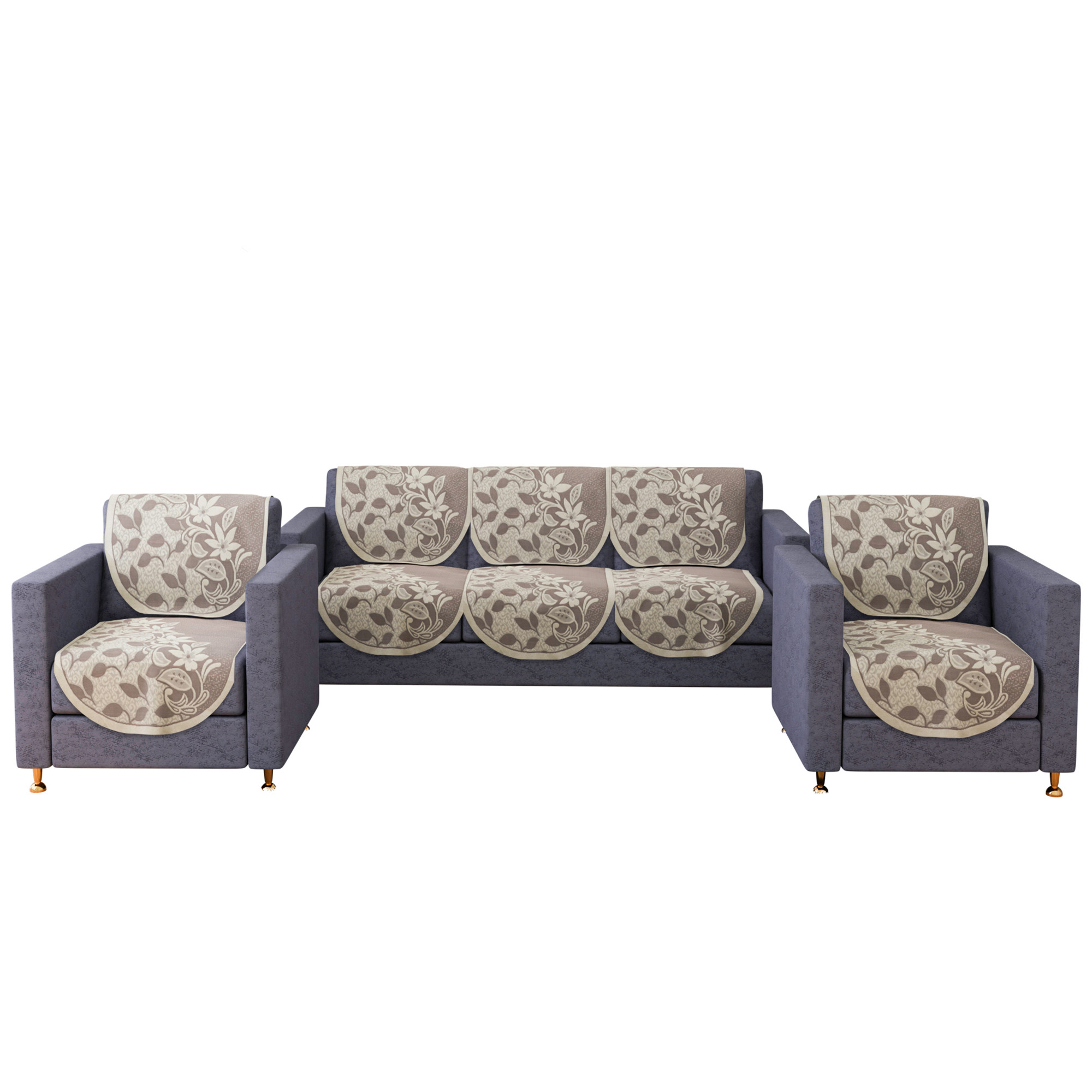 Kuber Industries Sofa Cover Set | 5-Seater Couch Cover | Cotton Sofa Slip Cover Set | Sofa Slipcover Set | Sofa Cover for Living Room | S-22 Flower Sofa Cover Set| Maroon