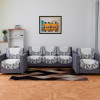 Sofa Cover Set | Sofa Slip Cover Set | Blue Digital Leaf Sofa Cover | Velvet 5 Seater Couch Cover | Sofa Slipcover Set | Sofa Cover for Living Room | Gray