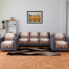 Sofa Cover Set | Sofa Slip Cover Set | Brown Flower Sofa Cover | Velvet 5 Seater Couch Cover | Sofa Slipcover Set | Sofa Cover for Living Room | Golden