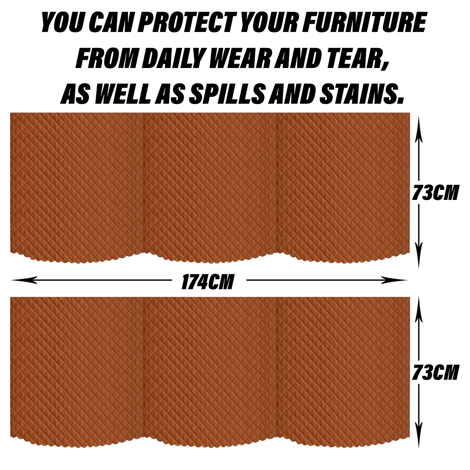Kuber Industries Sofa Cover Set  Sofa Slip Cover Set  Modern Quilted Sofa Cover  Velvet 3 Seater Couch Cover  Sofa Slipcover Set  Sofa Cover for Living Room  Brown