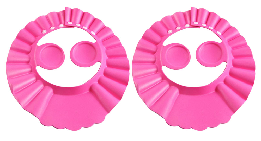 Kuber Industries Soft Adjustable Visor Hat Safe Shampoo Shower Bathing Protection Bath Cap for Toddler, Baby, Kids, Children (Pink)-HS_38_KUBMART21347