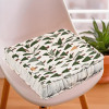 Soft & Comfortable Cotton Chair Cushions for Sitting | Pillow for Office Work & Posture Support | Sitting Cushion & Back Rest for Chair | Tree Print- Green