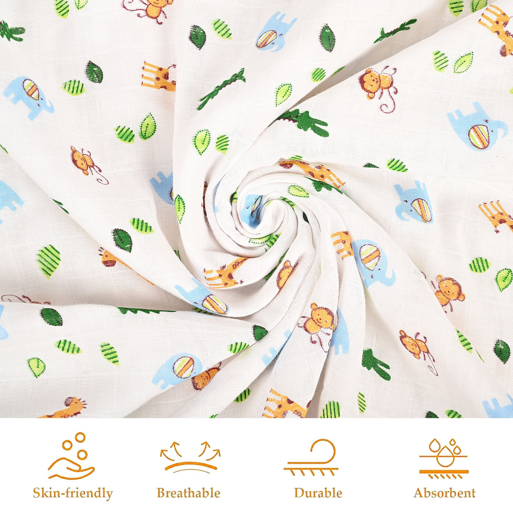 Kuber Industries Soft  Washable Cotton Swaddling Cloth for New Born Baby  Baby WrapSwaddle Blanket for Sleeping Kids  Cartoon-White