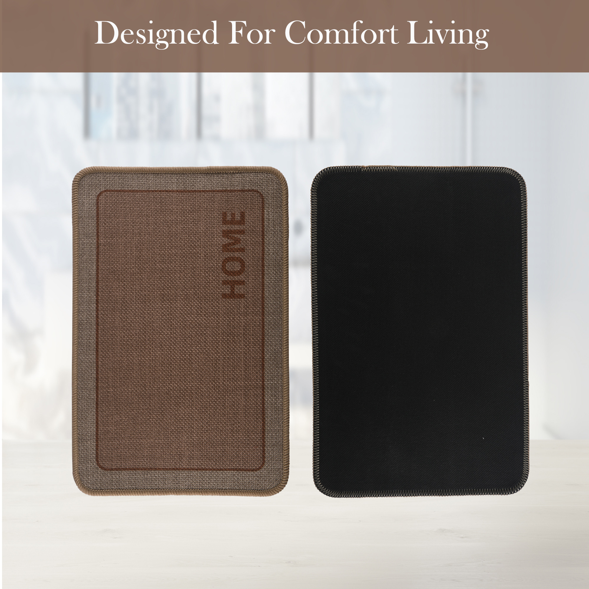 Kuber Industries Soft Anti Slip Bathroom Door MatPaidan  Durable Bathroom Foot Mat Floor Mate  Doormats for Toilet Washroom IndoorOutdoor Home Mats  LX-3  Jute Finish - Brown