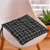 Soft Cotton Chair Cushions for Sitting | Pillow for Office Work &amp; Posture Support | Sitting Cushion &amp; Back Rest for Chair | Dori Check Print - Black