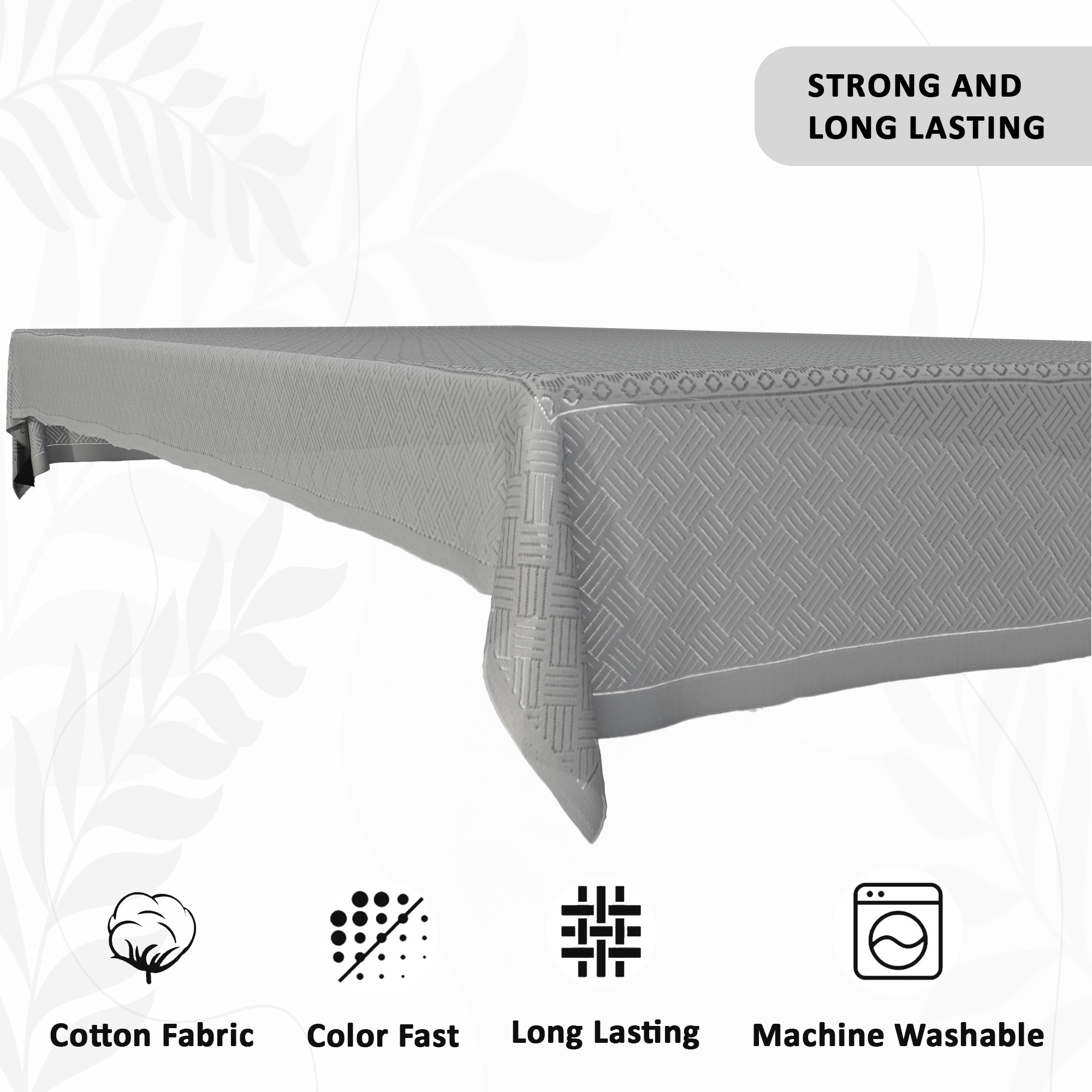 Kuber Industries Soft Cotton Table Cloth for 4 Seater Dining Table  40x60 Inch  Durable  Washable Table Sheet  Protector Cover for HomeOffice Centre Table  Galaxy 1704 - Grey