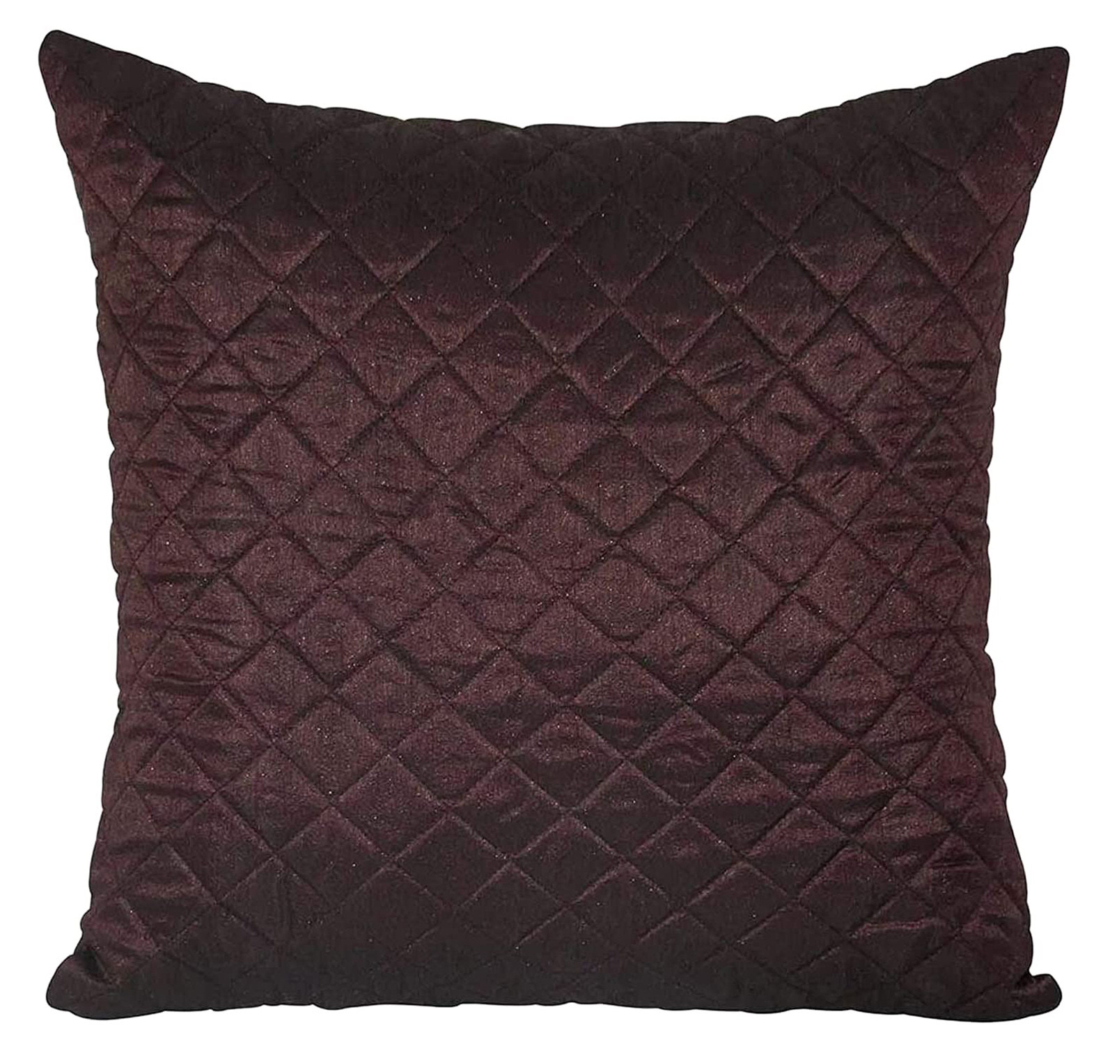 Kuber Industries Soft Decorative Square Quilting Cushion Cover, Cushion Case For Sofa Couch Bed 18x16 Inch-(Brown)