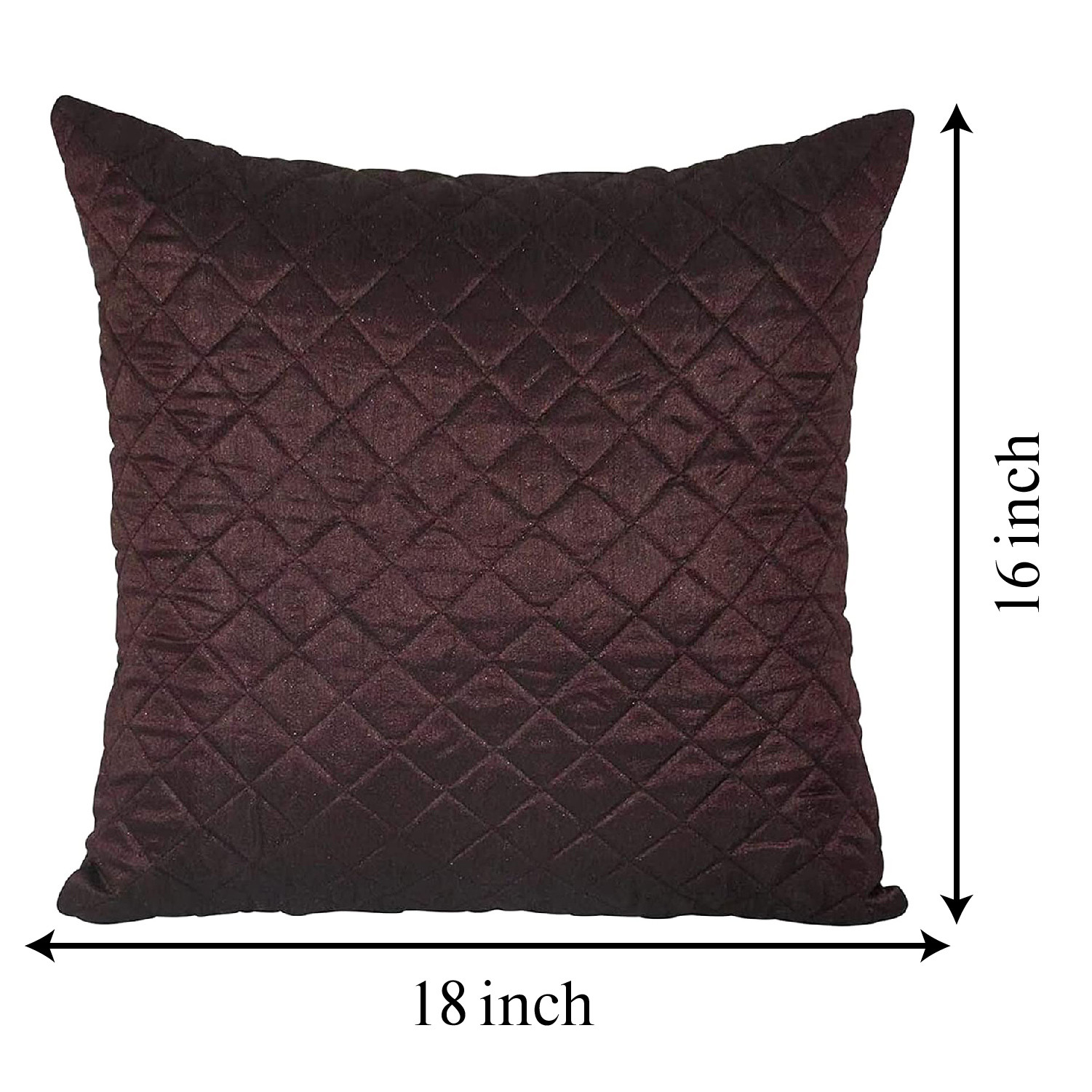 Kuber Industries Soft Decorative Square Quilting Cushion Cover, Cushion Case For Sofa Couch Bed 18x16 Inch-(Brown)