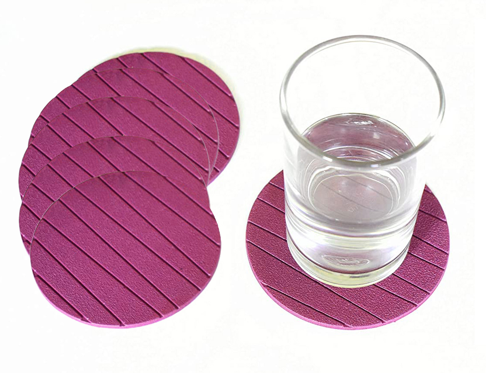 Kuber Industries Soft EVA Foam Non Slip Heat Insulation Coasters for Tea Coffee Cups Mugs Beer Cans Bar Glass (Purple)-HS_38_KUBMART21357