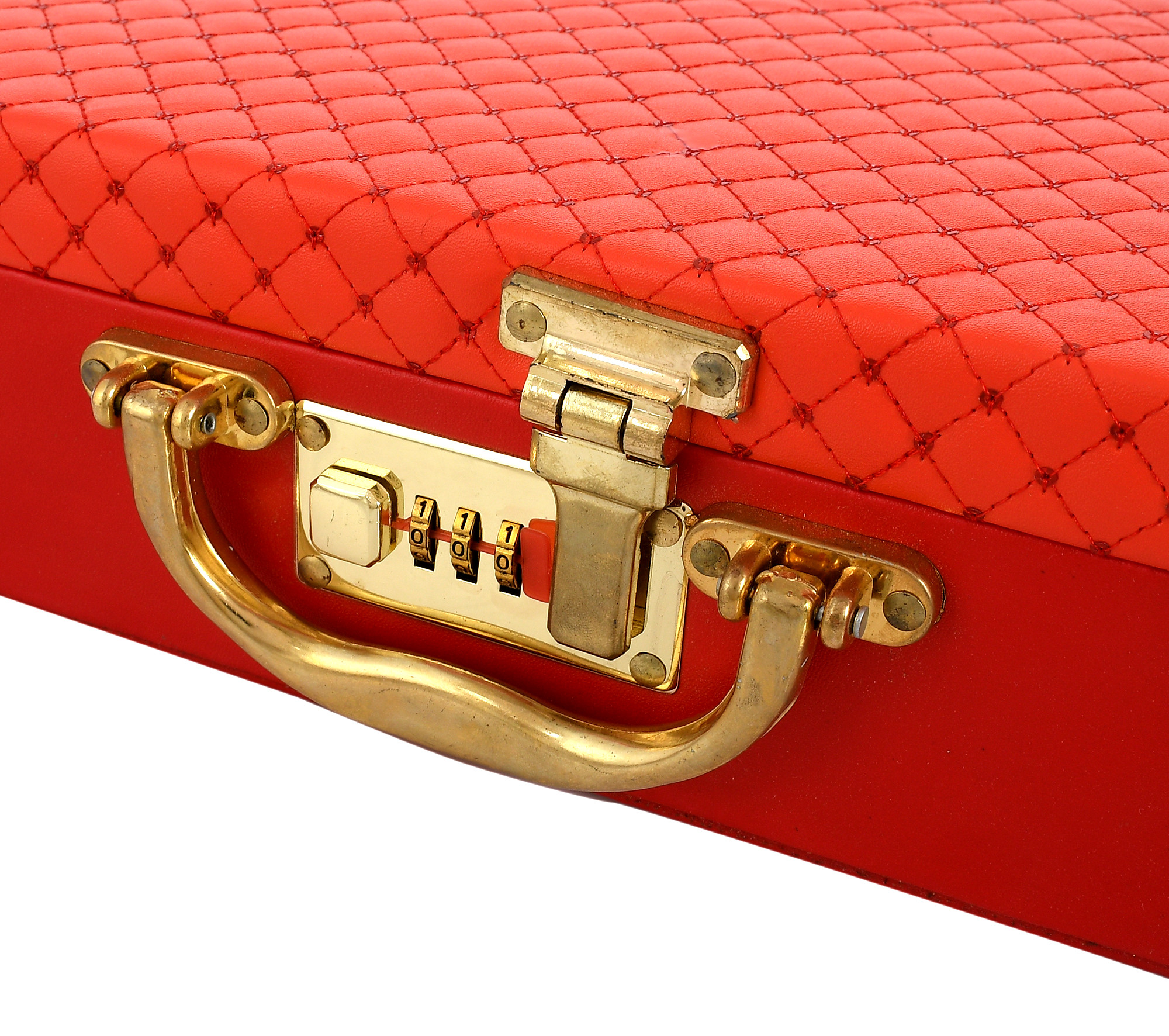Kuber Industries Soft Leather Bracelet Jewellery Box with 5 Removable Rolls-Holder Stores Bracelets,Bangles & Watches-Organizer With Lock System (Gold)