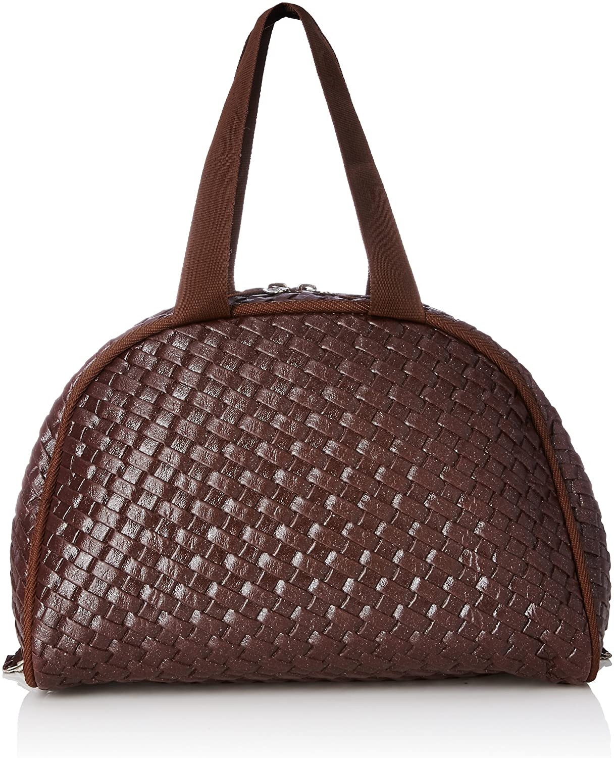 Kuber Industries Soft Leather Women Handbag,Make Up Kit Cum Jewellery Kit (Brown)
