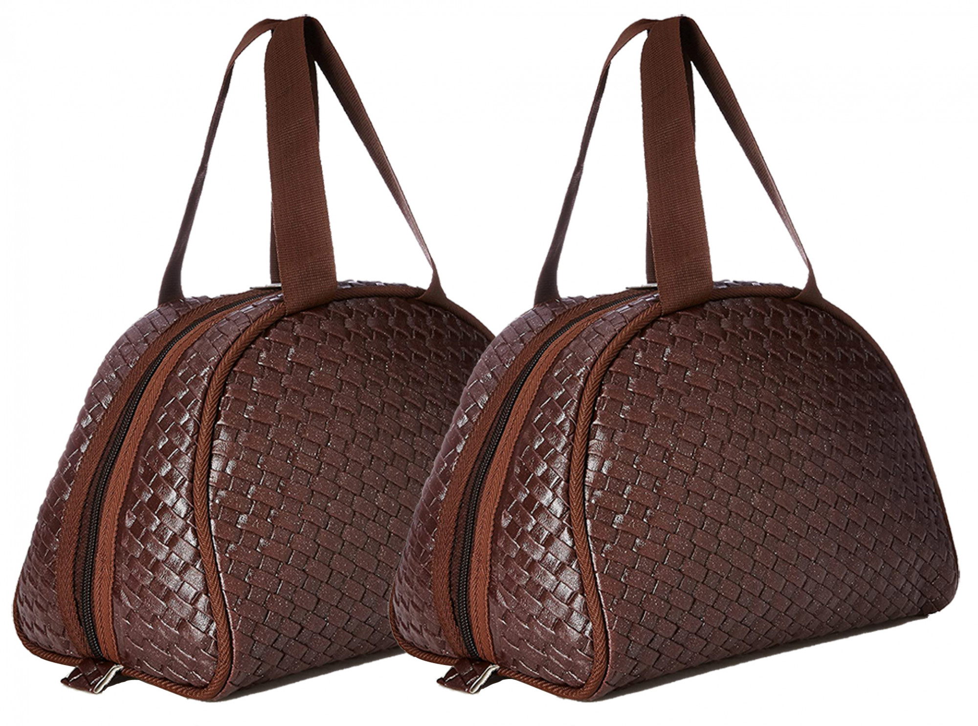 Kuber Industries Soft Leather Women Handbag,Make Up Kit Cum Jewellery Kit (Brown)