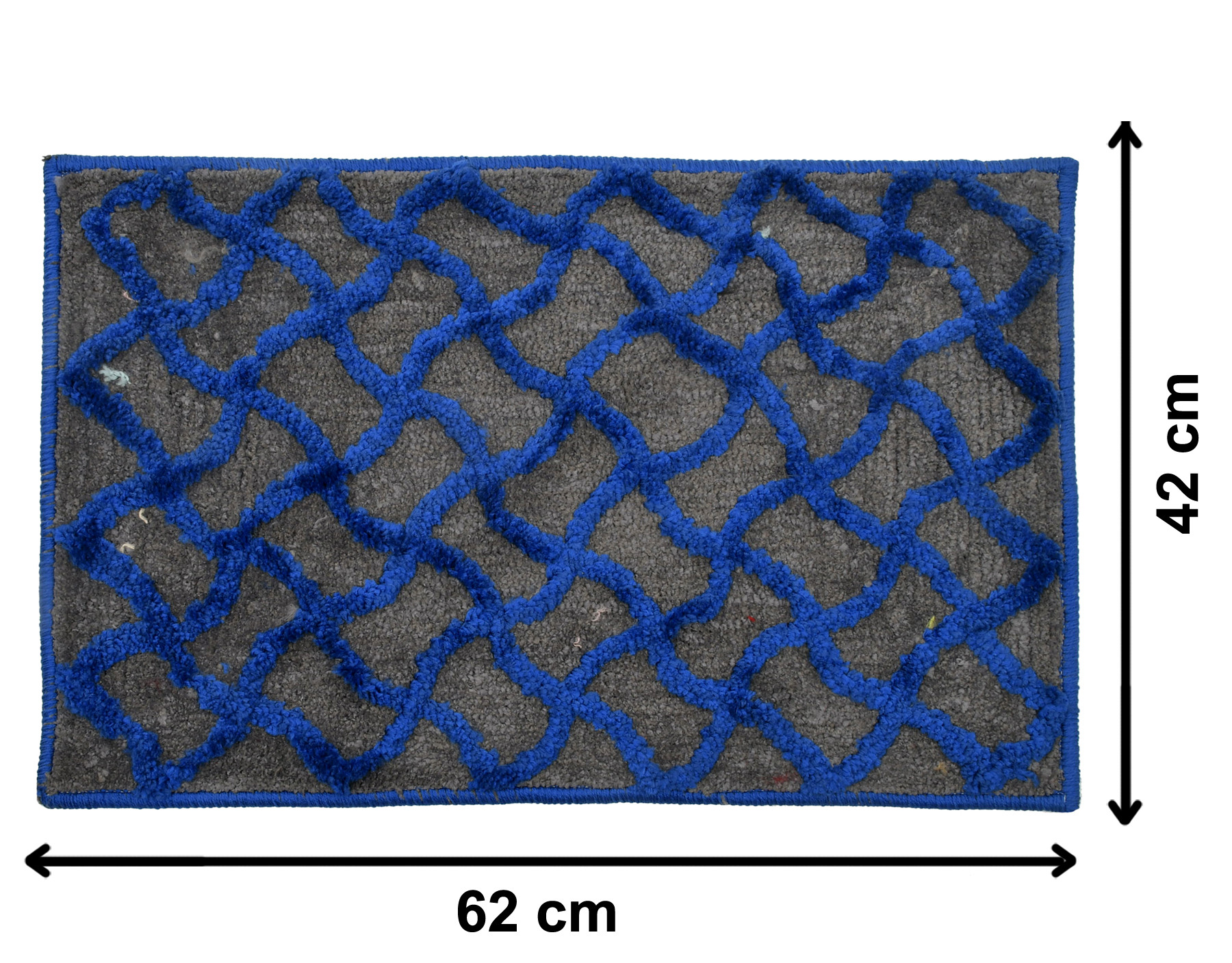 Kuber Industries Soft, lightweigth, Washable, Non Slip Doormat Entrance Rug Dirt Trapper Mat Shoes Scraper for Entry, Patio, Porch (Blue)