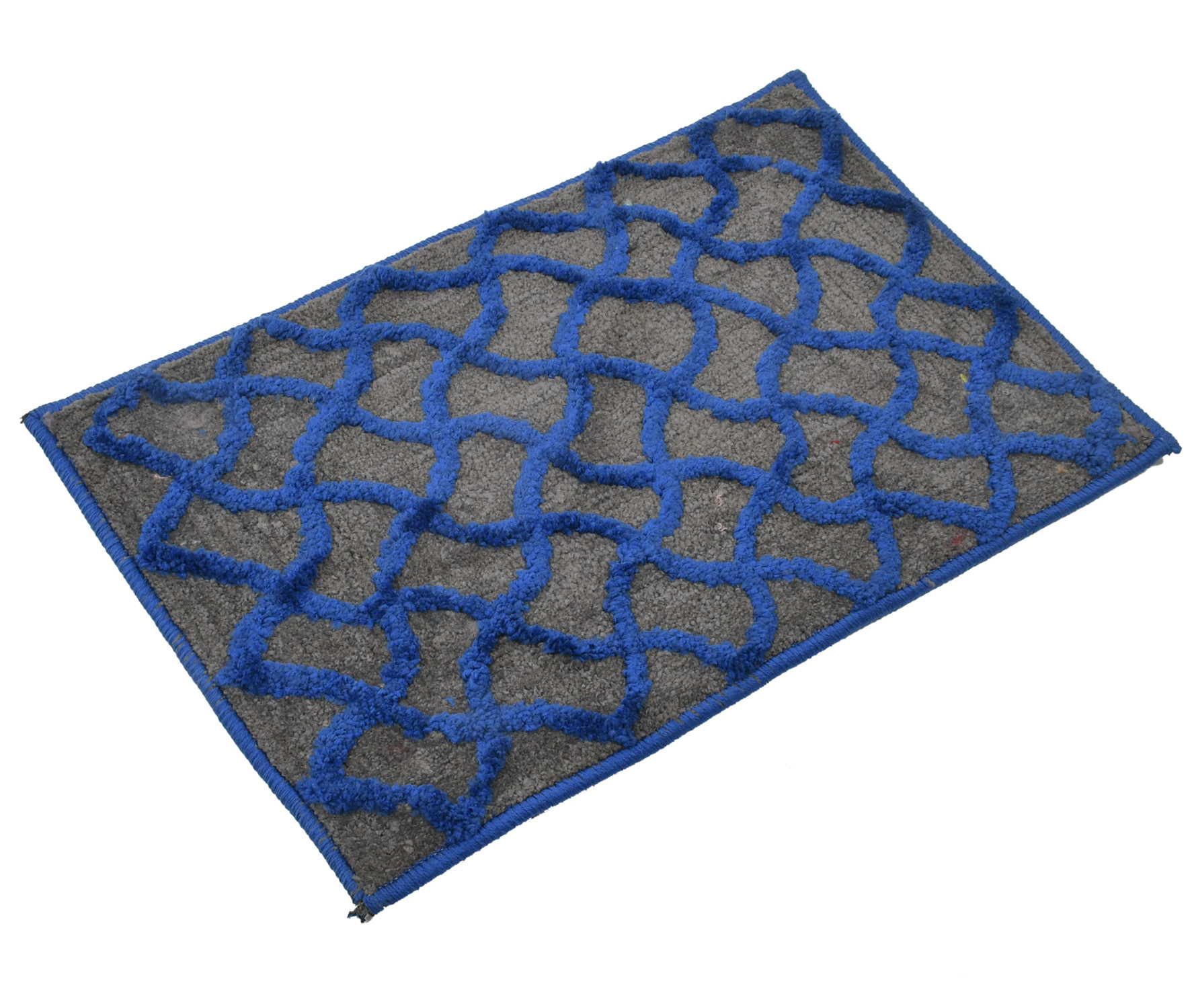 Kuber Industries Soft, lightweigth, Washable, Non Slip Doormat Entrance Rug Dirt Trapper Mat Shoes Scraper for Entry, Patio, Porch (Blue)
