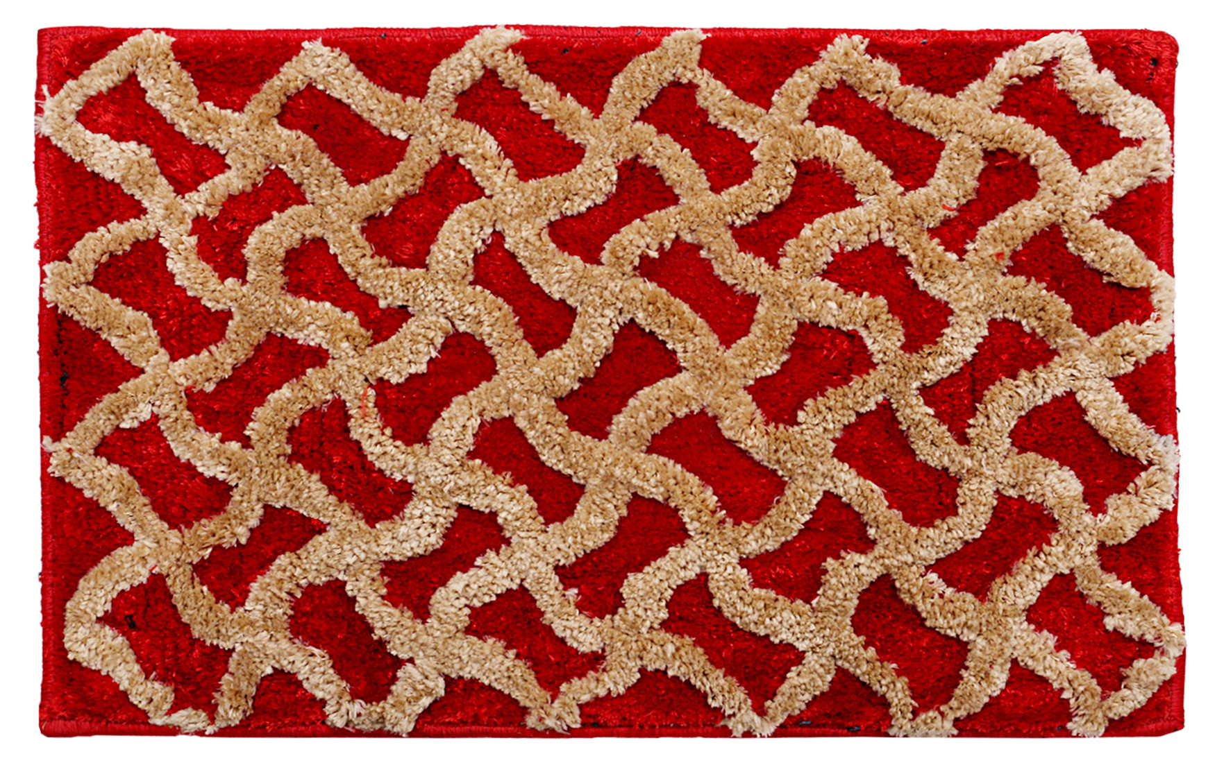 Kuber Industries Soft, lightweigth, Washable, Non Slip Doormat Entrance Rug Dirt Trapper Mat Shoes Scraper for Entry, Patio, Porch (Red)
