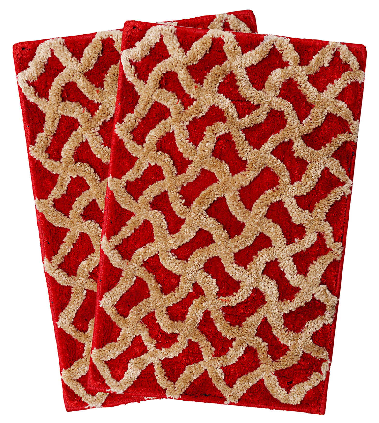 Kuber Industries Soft, lightweigth, Washable, Non Slip Doormat Entrance Rug Dirt Trapper Mat Shoes Scraper for Entry, Patio, Porch (Red)