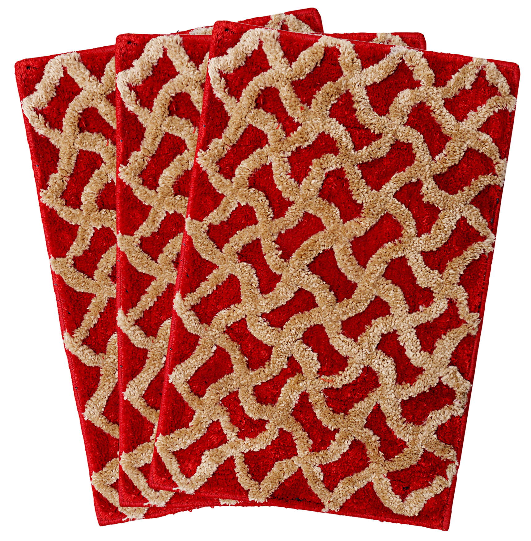Kuber Industries Soft, lightweigth, Washable, Non Slip Doormat Entrance Rug Dirt Trapper Mat Shoes Scraper for Entry, Patio, Porch (Red)