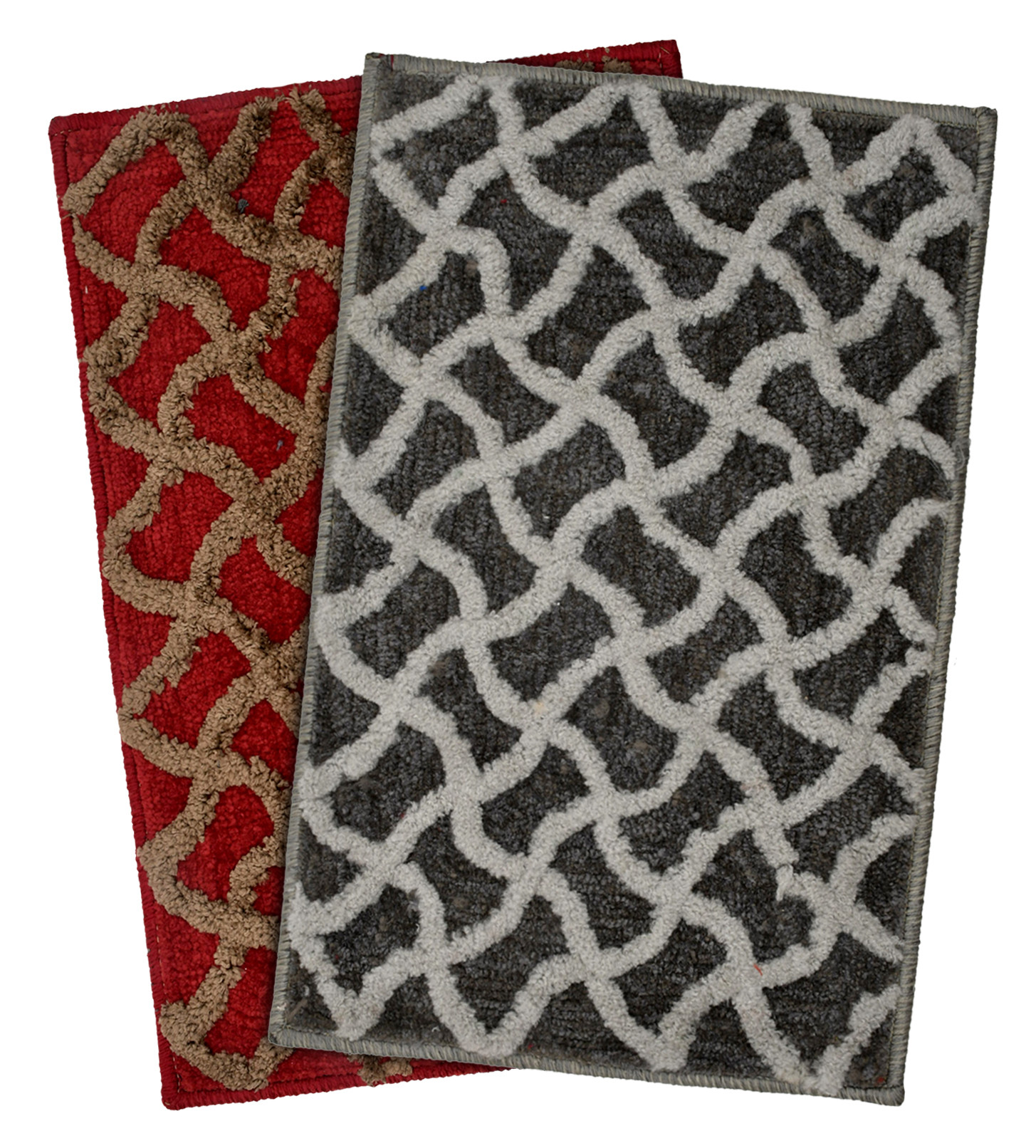 Kuber Industries Soft, lightweigth, Washable, Non Slip Doormat Entrance Rug Dirt Trapper Mat Shoes Scraper for Entry, Patio, Porch- Pack of 2 (Maroon & Grey)