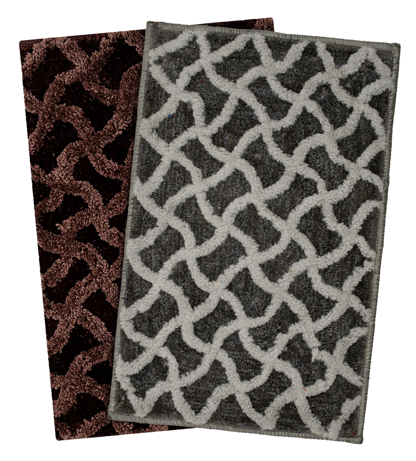 Kuber Industries Soft, lightweigth, Washable, Non Slip Doormat Entrance Rug Dirt Trapper Mat Shoes Scraper for Entry, Patio, Porch- Pack of 2 (Grey & Dark Brown)