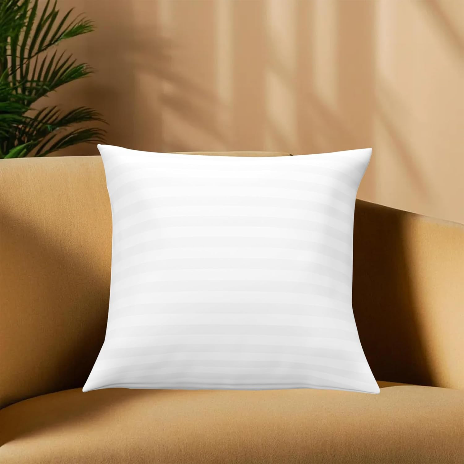 Kuber Industries Soft Microfiber Sofa Cushions 16 inch x 16 inch  Decorative Sofa Pillows for Car  Couch  Perfectly Plush and Cozy Cushion for Relaxation  Back Support  Plain White