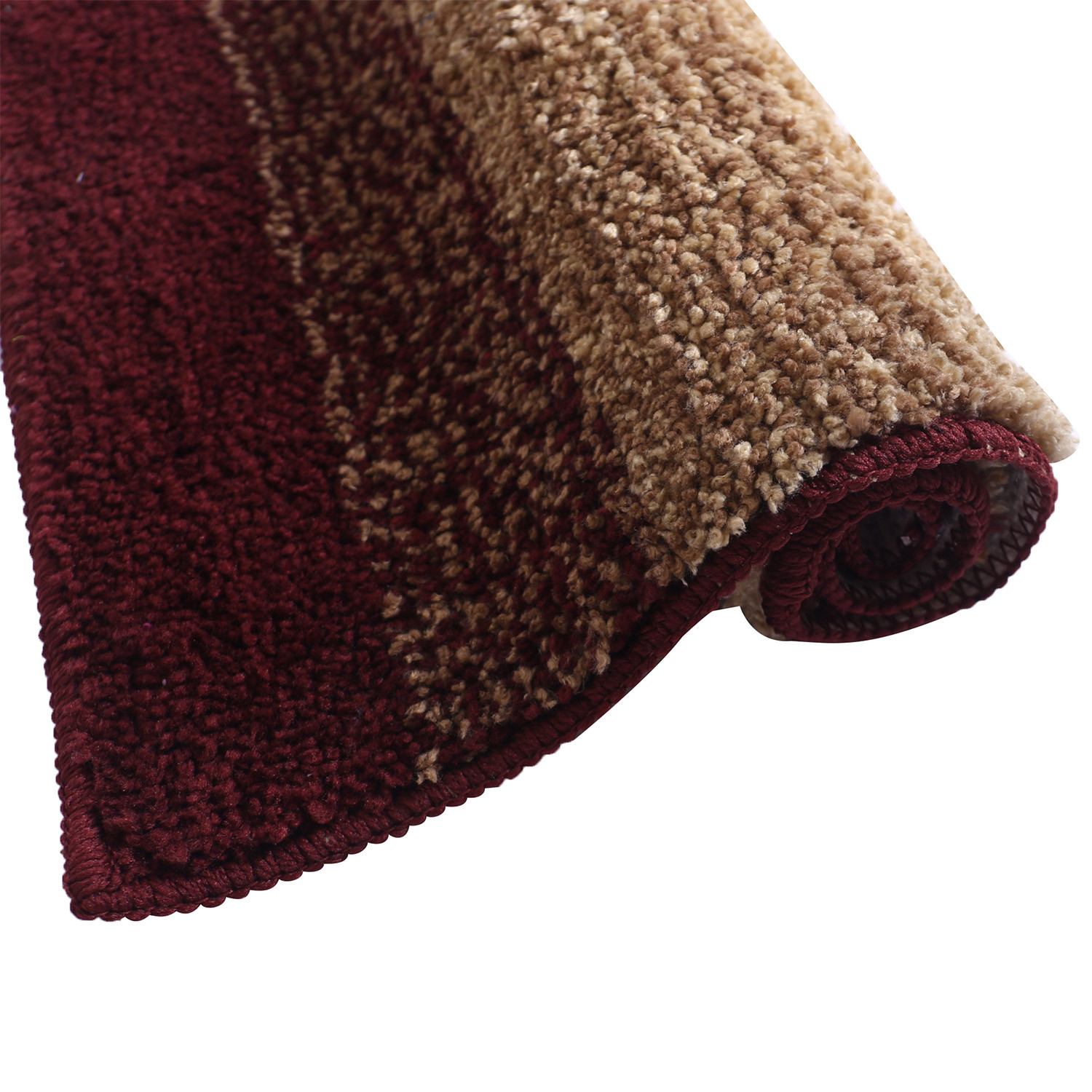 Kuber Industries Soft Shaggy Door Mat|Super Absorbent Cotton Floor Mat For Shoe Scraper & Indoor And Outdoor (Maroon)